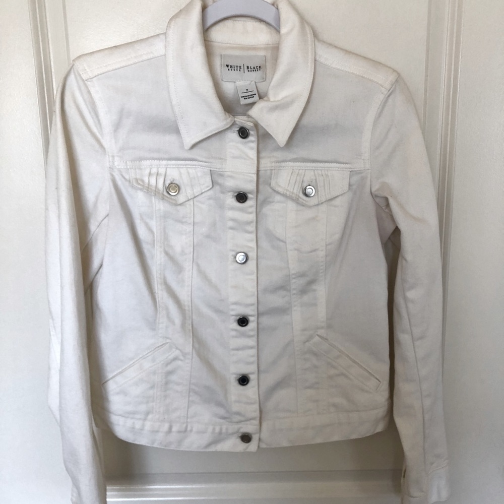 White House Black Market White Denim Jacket